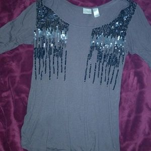 Short Sleeve Brown Embellished Shirt